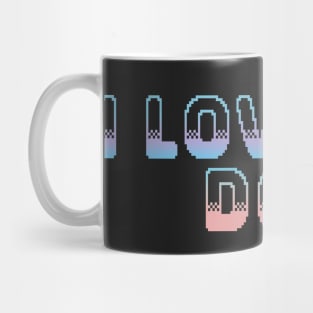 I Love My Dog Classic Video Game Graphic Peach Purple Blue Gradient Mug